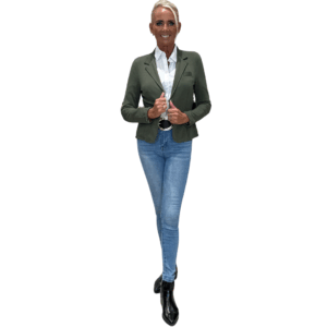 Grænn blazer úr teygjuefni