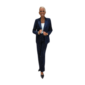 Blá Pallíettudragt - Jakki + Buxur