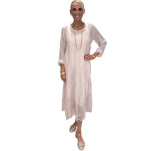 Ljósbleikur silkikjóll