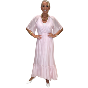 Ljósbleikur silkikjóll