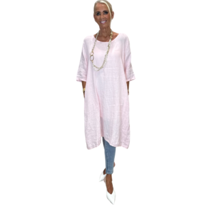 Ljósbleikur hörkjóll